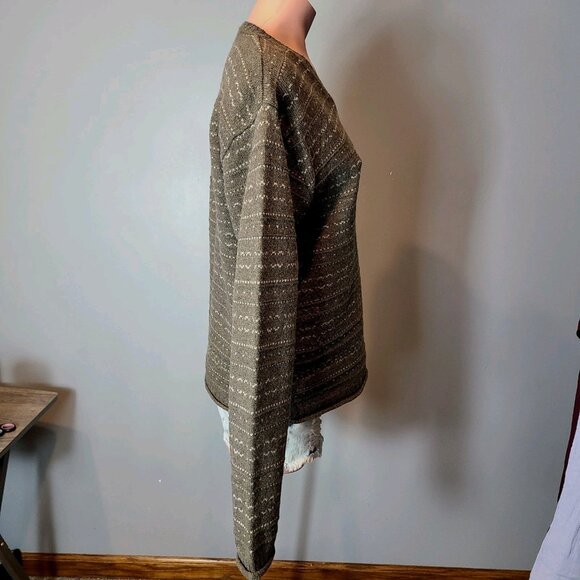 Vintage Birdseye Shetland Wool Sweater Womens Size Medium 1990s Columbia Green - Picture 5 of 8